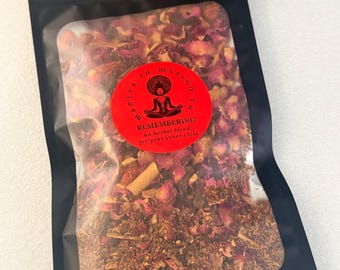 Rooibos Hibiscus Tea | Caffeine Free Loose Leaf Herbal Tea | Wellness Self Care Blend | Remembering