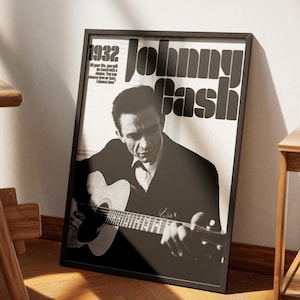 Johnny Cash Poster, Vintage Musik Poster, Modernes Design Wandkunst, Wanddekoration, Johnny Cash Digitaldruck, Country Musik Poster