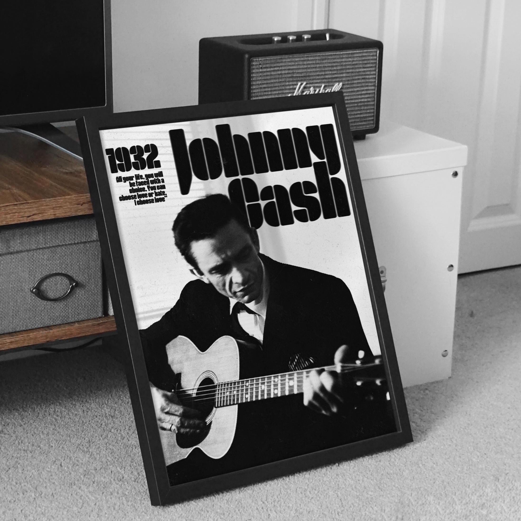 Johnny Cash Poster: Retro Country Music Wall Art Print (digital ...