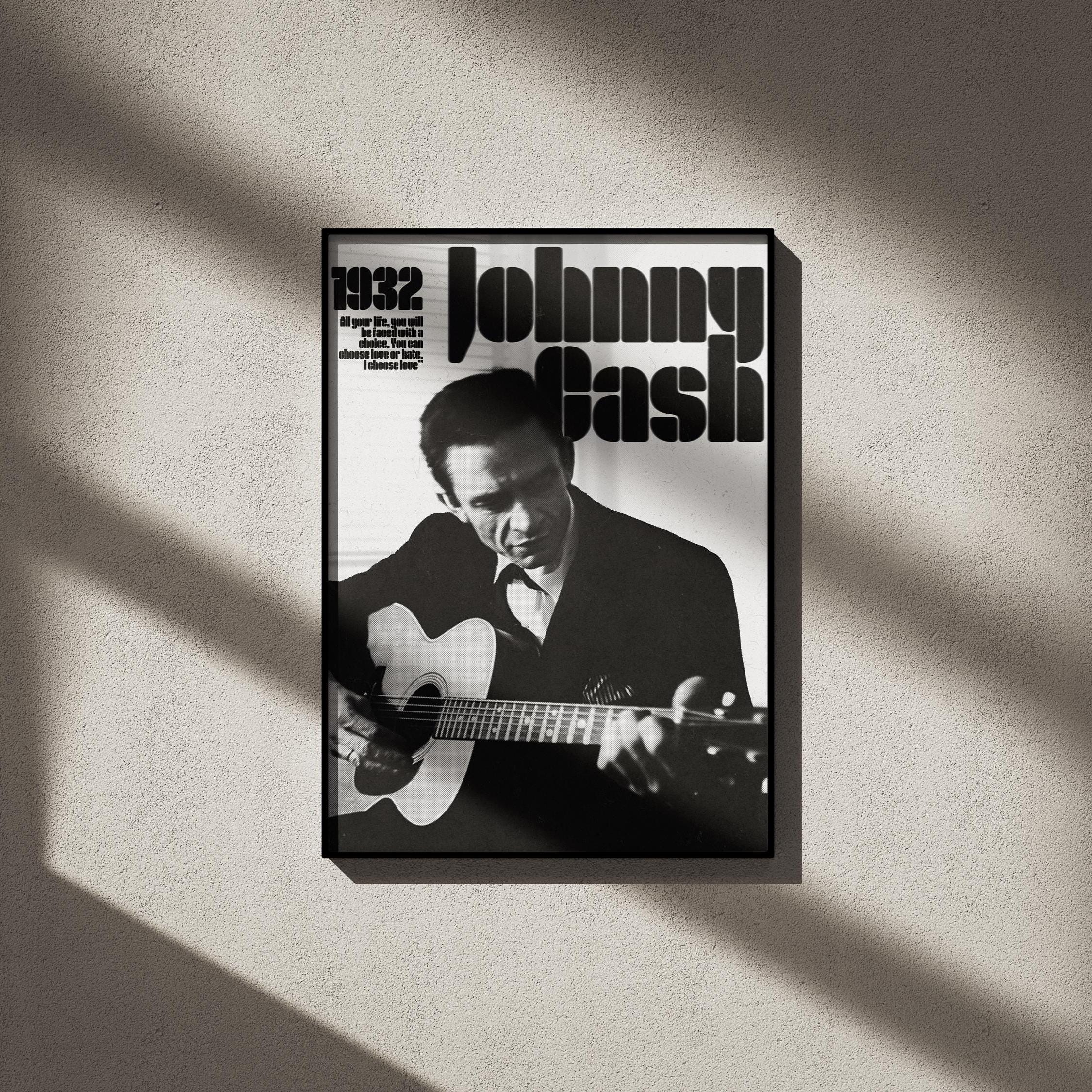 Johnny Cash Poster: Retro Country Music Wall Art Print (digital ...