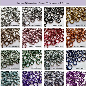 18g 3/16" (SWG) Jump Rings MATTE Anodized Aluminum Saw Cut ID: 5mm - choose color & package size