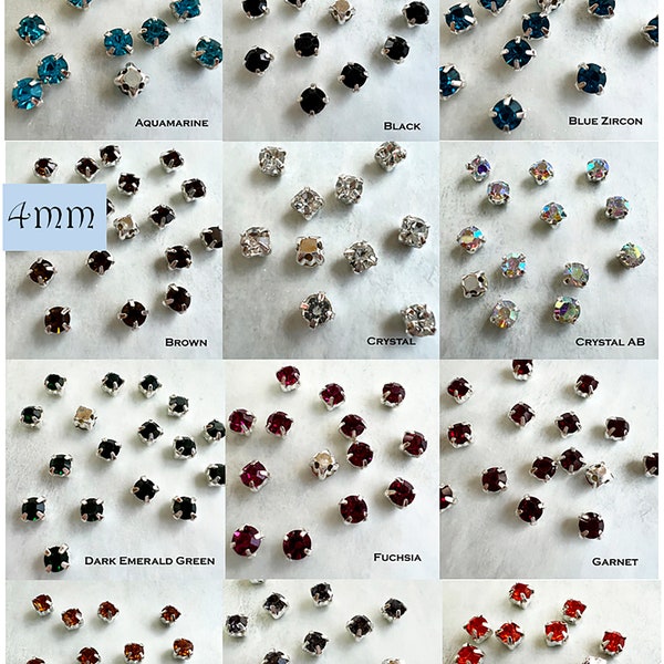 Chaton Montees Glass 4mm (16ss)- Choose color & quantity