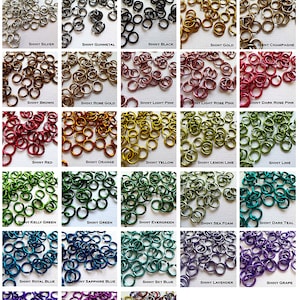 20g 1/8&quot; (AWG)  Jump Rings SHINY Anodized Aluminum Saw Cut (ID: 3.4MM) - choose color and quantity