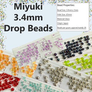 Miyuki Drop Beads 3.4mm (10 gram package)