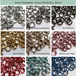 20g 3/16&quot; (AWG) Jump Rings MATTE Anodized Aluminum Saw Cut - choose color and quantity