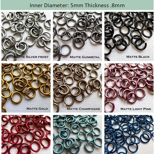 20g 3/16" (AWG) Jump Rings MATTE Anodized Aluminum Saw Cut - choose color and quantity