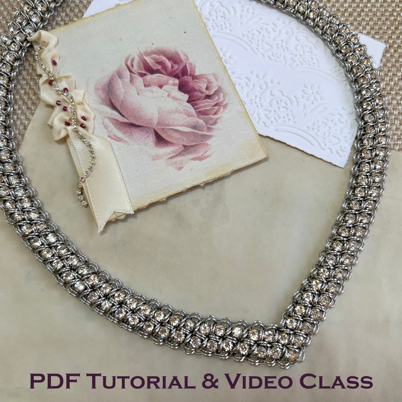 Rhinestone Princess Necklace PDF Tutorial & Video Class digital download no physical items included image 1