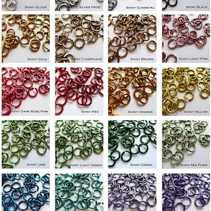 Jump Rings 16g 1/4" (SWG) Anodized Aluminum (ID-6.5mm) - choose color and quantity