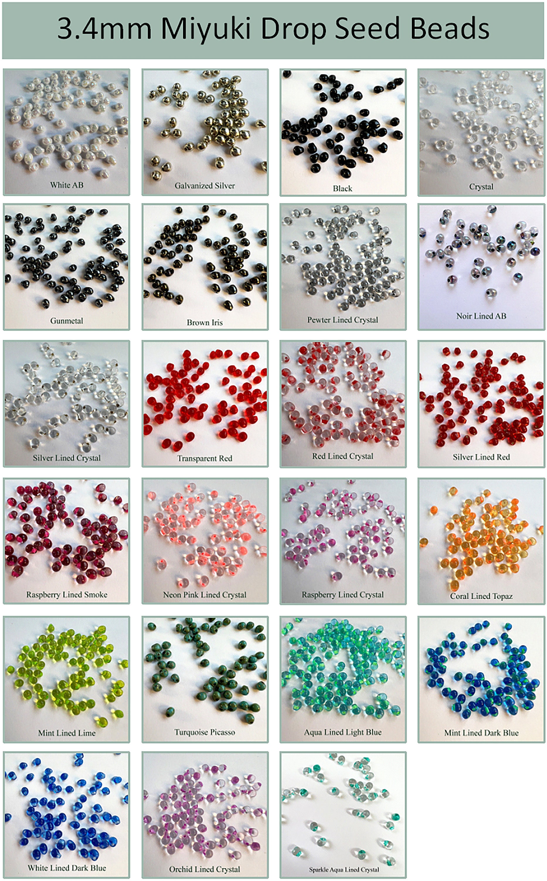 12/0 8/0 6/0 Assorted Color Lined Clear Seed Beads 2mm 3mm 4mm
