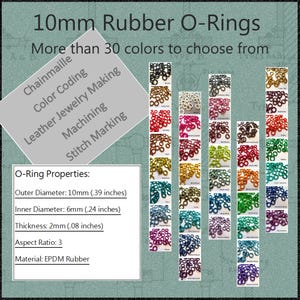 10mm EPDM Rubber O-Rings (ID: 6mm) - Choose color and quantity