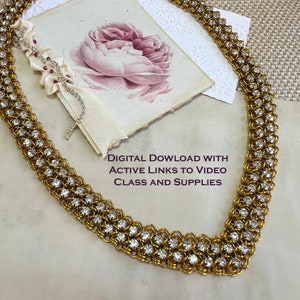 Rhinestone Princess Necklace PDF Tutorial & Video Class digital download no physical items included image 2