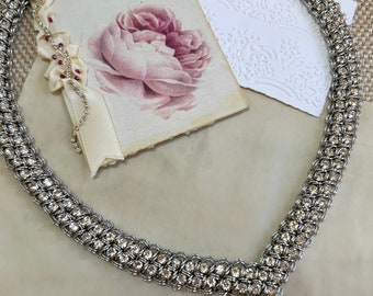 Japanese Rhinestone Princess Necklace Kit with Video Class - Silver & Crystal