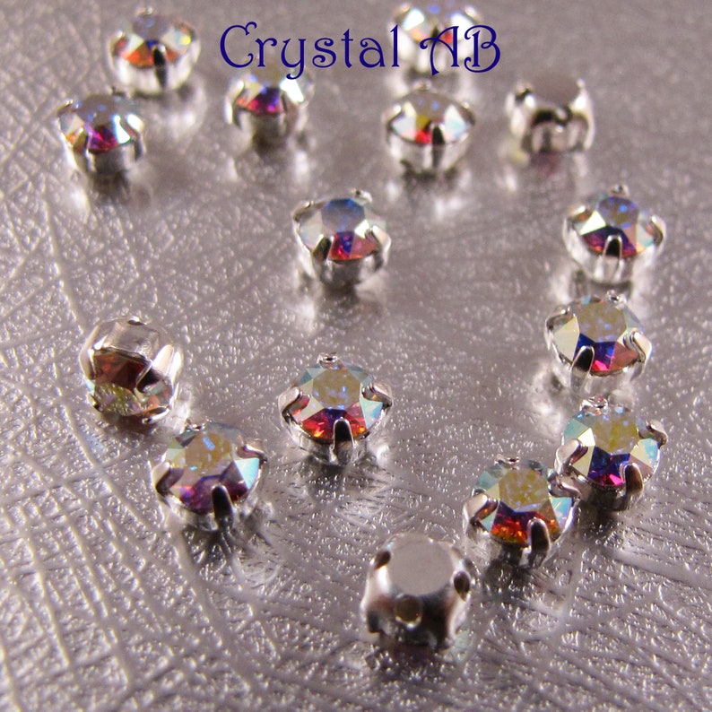 Swarovski 4mm Chaton Montee Beads Pkg of 15 choose color | Etsy