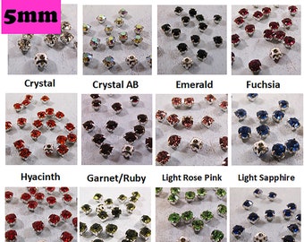 5mm Rhinestone Montee Beads - choose color