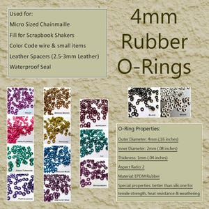 4mm EPDM Rubber O-Rings (ID: 2mm) - choose color