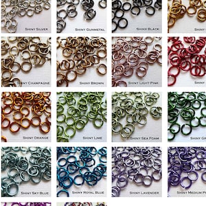 20g 3/32" (AWG) Jump Rings SHINY Anodized Aluminum Saw Cut ID: 2.4mm - choose color and quantity