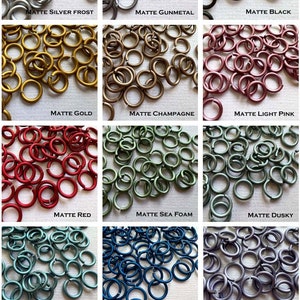 20g 1/8&quot; (AWG)  Jump Rings MATTE Anodized Aluminum Saw Cut - choose color and quantity