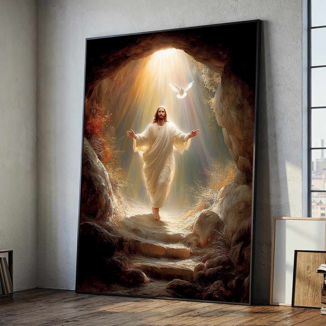 He is Risen Jesus Resurrection Wall Art Printable, Empty Tomb Christian ...