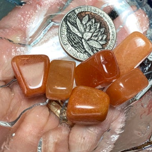 Red Aventurine Tumbled Pieces, Gemstone Pebbles, undrilled tumbled stone pieces for crystal grids, candles, crafts, etc