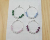 SALE: 4 Wine Glass Charms Swarovski Opal Colors