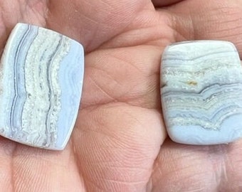 2 Blue Lace Agate Cabs