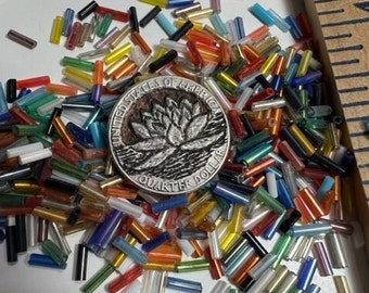 8.8 ounces Multi Colored Bugle Beads