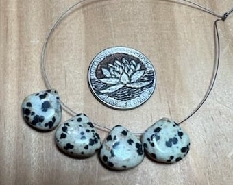 4 Dalmation Jasper Drop Beads