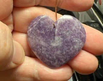 Lepidolite Heart Gemstone Pendant