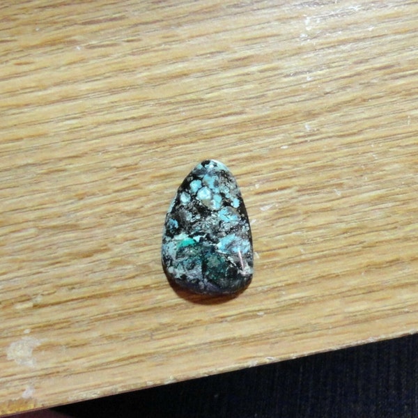 Green and Black Turquoise Cabochon Black Warrior Nevada Mine