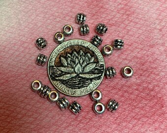 Double Sale - 20 Antique Silver Tibetan Style Rope Spacer Beads