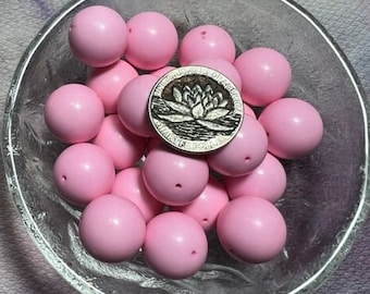 22 Light Pink Bubblegum Beads about 17.4mm