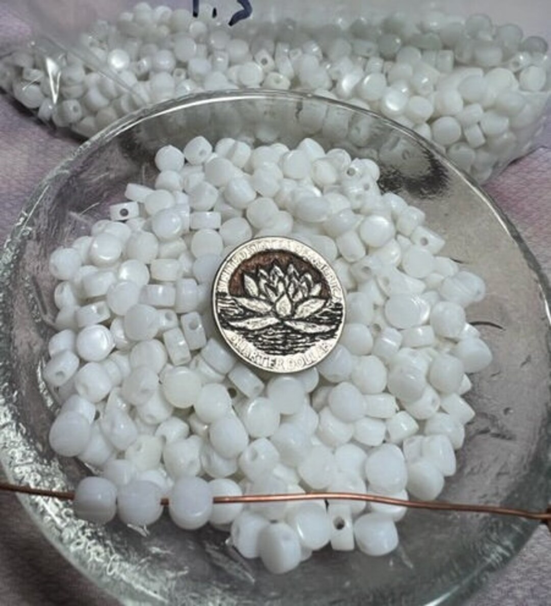 4.3 Ounces White Acrylic Disc Beads 6mm Etsy