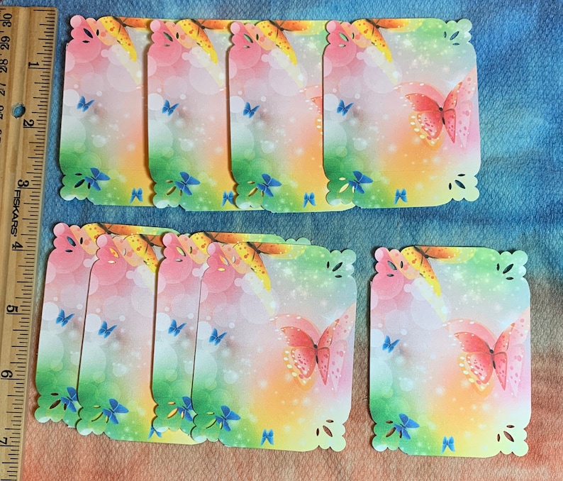 blank back FALL SALE 9 Colorful Butterfly Tags or for Card Making