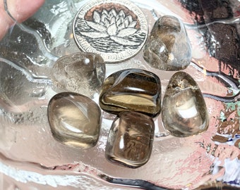 Smokey Quartz Tumbled Pieces, Gemstone Pebbles, undrilled tumbled stone pieces for crystal grids, candles, crafts, etc
