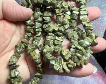 Large Jasper Chips Bead Strand 35"