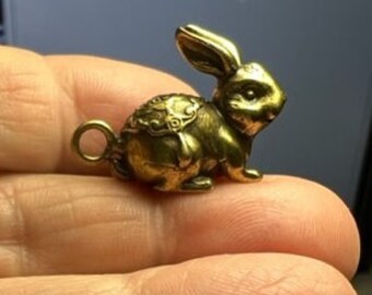Cute Brass Bunny Charm