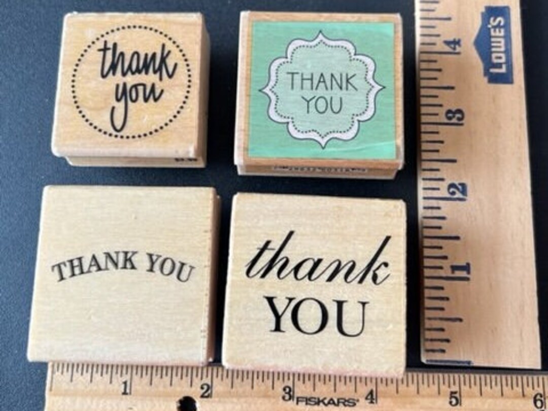 4 Thank You Rubber Stamps - Etsy