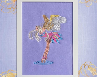 Swan Lake Ballerina Embroidery | Princess Odette Balletcore 2000s Nostalgia Framed Decor