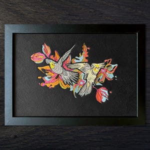 Cockatiel Parrot Art | Embroidered Bird Lovers Gift