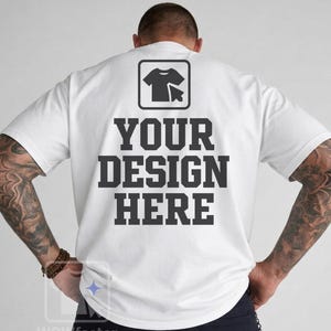 Comfort Colors 1717 White T- Shirt Mockup, Men's Back T-shirt Mockup, Men C1717 Lifestyle Mockup, Streetwear Mockup, Trendy Mockup, Male POD