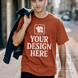 Yam Comfort Colors 1717 Shirt Mock Up Male Model, Men Comfort Colors 1717 Mockup Yam, Urban C1717 Man Mocks, 1717 Digital File