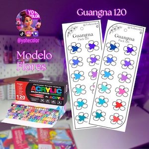 Plantilla para Guangna 168 - Plantilla para muestras de colores - Swatch - Diseño de Mickey
