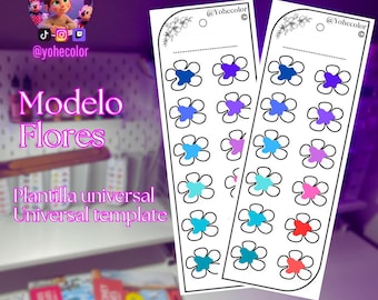 Modello di campione colore - Modello di campione vuoto - Disegno floreale - Margherite