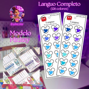 Languo Brush Pen Template Compleet (14 pakketten) - Kleurenstaal Sjabloon - Kleurstaal - Mickey Design