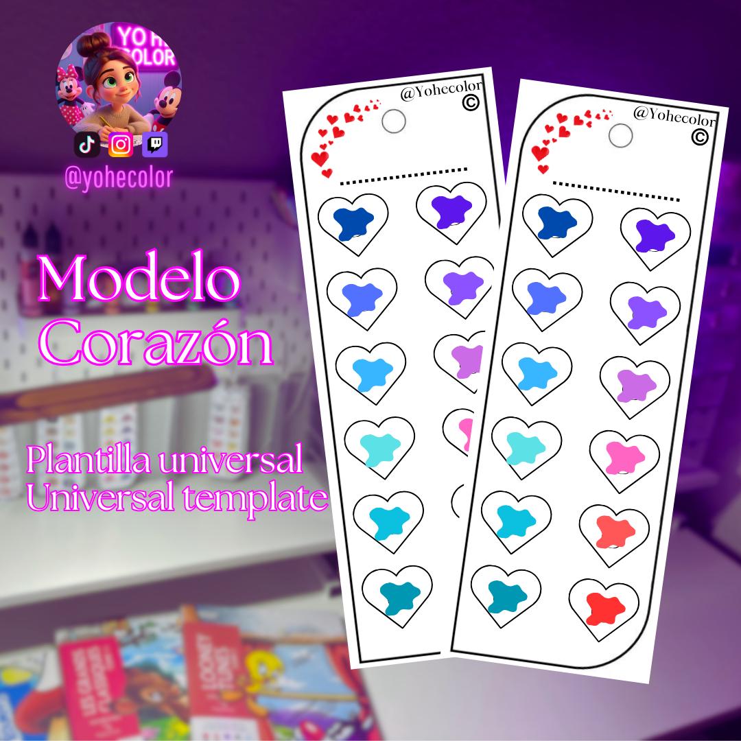 Modello di campione colore - Modello di campione vuoto - Design a cuore