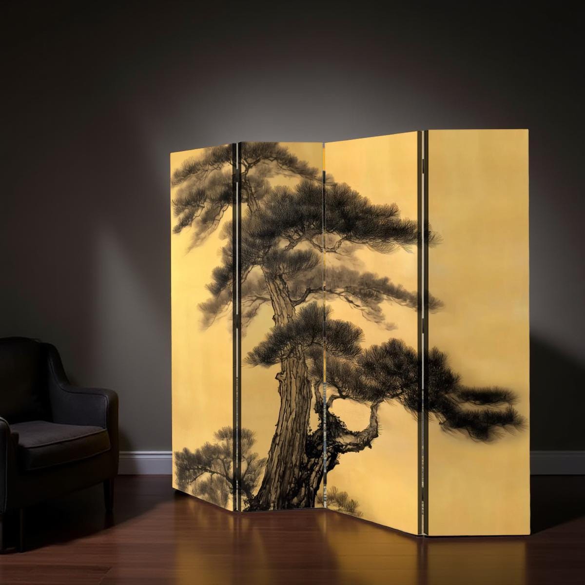 Japanese Four Panel Screen - Etsy