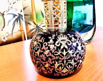 Midnight Blue Gold Fleur De Lis Catalytic Fragrance Diffuser Regal French Style Aroma Therapy Lamp Collectible Home Air Purifier