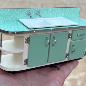 1:12 scale dollhouse miniature- 50’s inspired retro kitchen