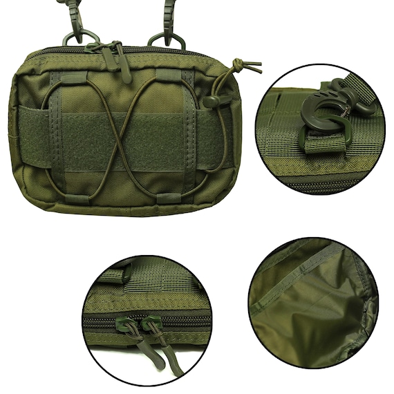 Tactical Molle Admin Pouch Compact Utility EDC Tool Bag with Shoulder Strap  Nylon Belt Waist Bag for Tactical Accessories