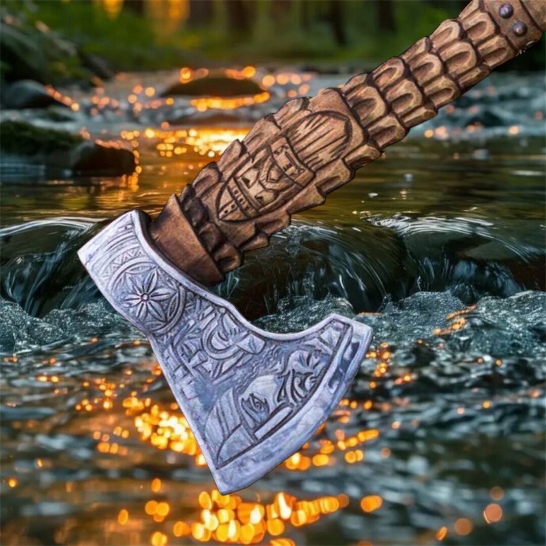 Hand-forged Ragnar Viking Axe Hand-forged Steel Blade Rosewood Shaft ...